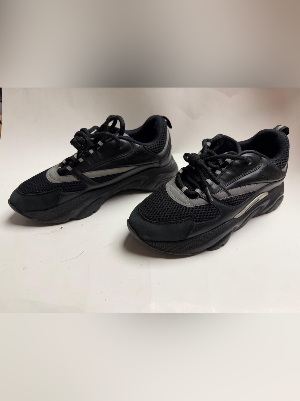 Dior Black and Gray Women's Chunky Sneakers size 9 unisex shoes .